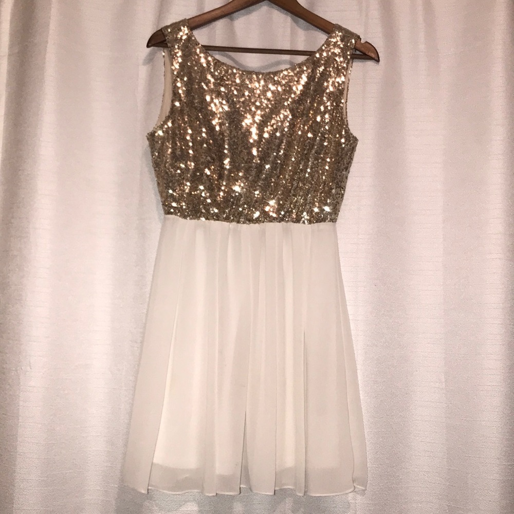 White and gold dress